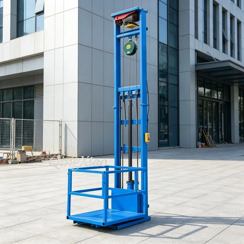 Small Household Hydraulic Lifting Hoist Portable Vertical Cargo Lift Elevator Platform Warehouse Factory Indoor Outdoor Goods